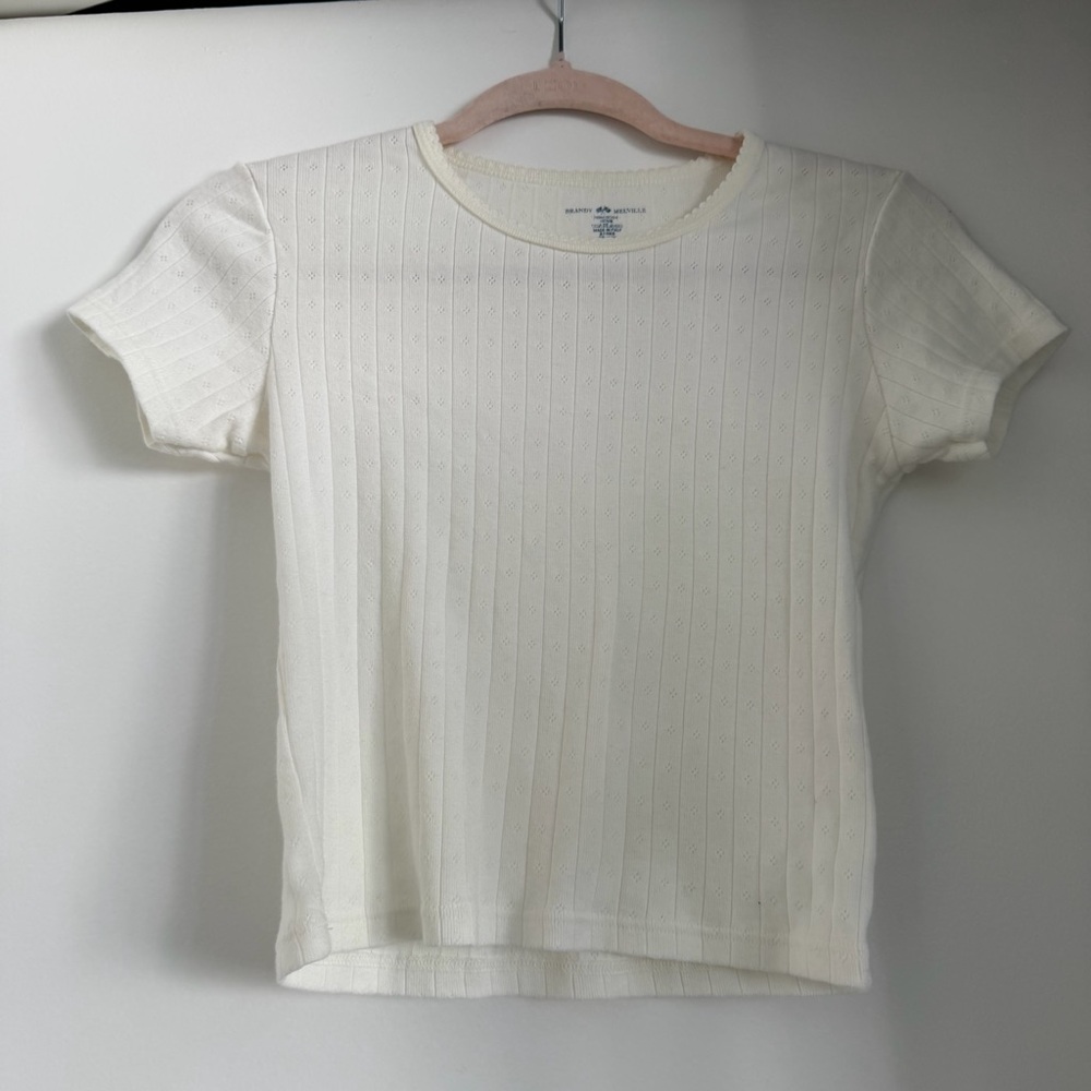 Brandy Melville Ivory Knit Ashlyn Top